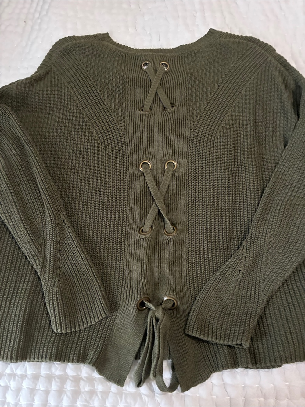 Lucky Brand Olive Green Crewneck Sweater